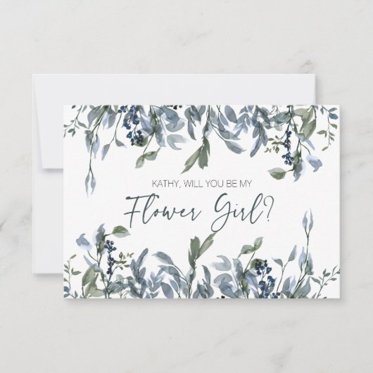 Wordt jij mijn Bloemenmeisje Sage Silver Green? (Voorkant)