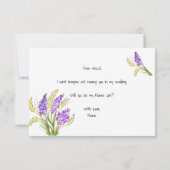 Wordt jij mijn Bloemenmeisje Waterverf Lavender? (Achterkant)