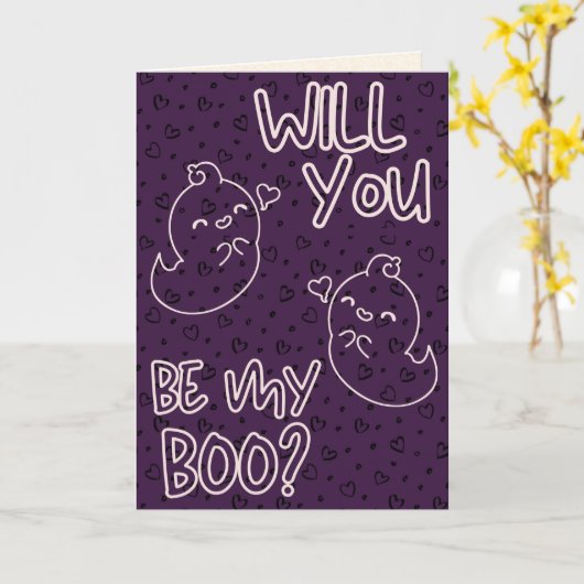 Wordt Jij Mijn Boo? Grappige Valentijnskaart Kaart (Gele Bloem)