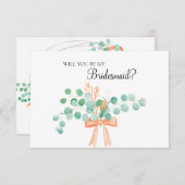 Wordt jij mijn Bridesmaid Eucalyptus Peach? (Voorkant / Achterkant)