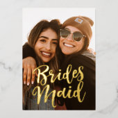 Wordt jij mijn Bridesmaid foto? Folie Uitnodiging (Voorkant)