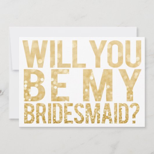 Wordt jij mijn Bridesmaid glitter Typografie Card Kaart (Voorkant)