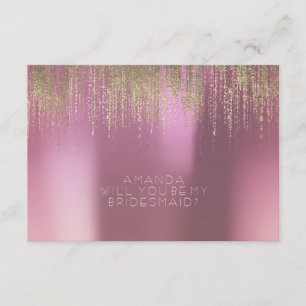 Wordt jij mijn Bridesmaid Golden Rain Lila Mauve? Kaart