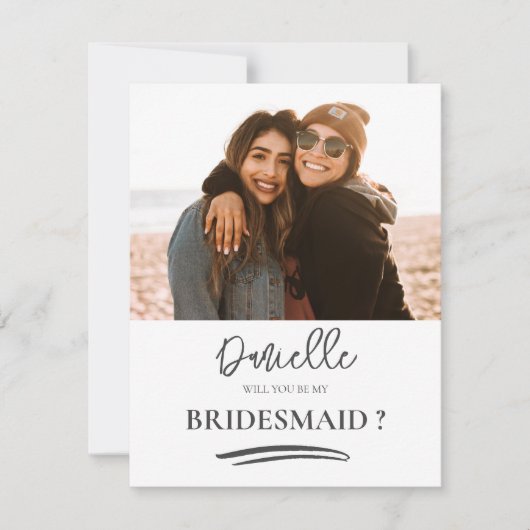 Wordt jij mijn Bridesmaid Modern foto? (Voorkant)