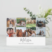 Wordt jij mijn Bridesmaid Moderne Foto Collage? Kaart (Staand voorkant)