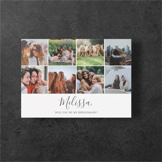 Wordt jij mijn Bridesmaid Moderne Foto Collage? Kaart