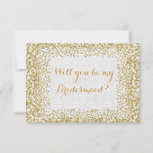 Wordt jij mijn bruidwitte goudConfetti? Kaart (Voorkant)