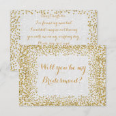 Wordt jij mijn bruidwitte goudConfetti? Kaart (Voorkant / Achterkant)