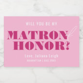 Wordt Jij Mijn Getuige Roze Bach Sparkling Wijnetiket (Enkel label)