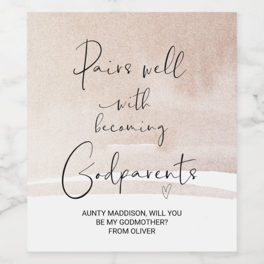 Wordt jij mijn god, nieuwe baby kondiging Wi? Wijn Etiket (Enkel label)