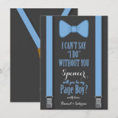 Wordt jij mijn Page Boy - Blue Stropdas Braces Kaart (Voorkant / Achterkant)