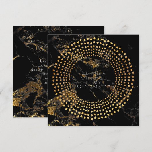 Wordt jij mijn zwarte bruidsmeisje? kaart (Voorkant / Achterkant)