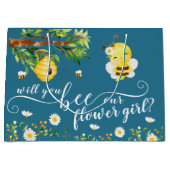 Wordt jij onze Bloemenmeisje Gift Bag? Groot Cadeauzakje (Voorkant)