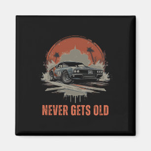 Wordt nooit oud - Muscle Car Sticker Magneet