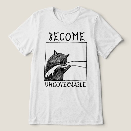 Wordt Onbestuurbaar Zwarte Kat Meme Tri-Blend Shirt (Design voorkant)