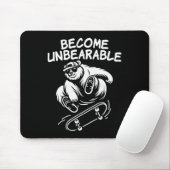 Wordt Ondraaglijk Grappige Skateboardende Beer Mem Muismat (Met muis)