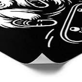Wordt Onverdraaglijk Grappige Skateboardende Beer Poster (Hoek)