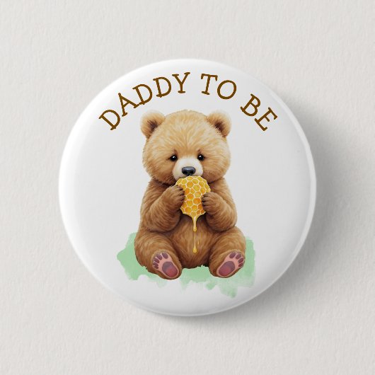 Wordt papa | Beer Jongen Baby Shower Ronde Button 5,7 Cm (Voorkant)