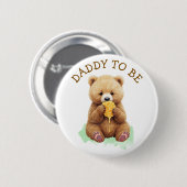 Wordt papa | Beer Jongen Baby Shower Ronde Button 5,7 Cm (Voorkant /achterkant)