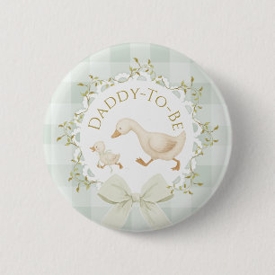 Wordt papa Silly Goose Sage Groene Baby Shower Maa Ronde Button 5,7 Cm
