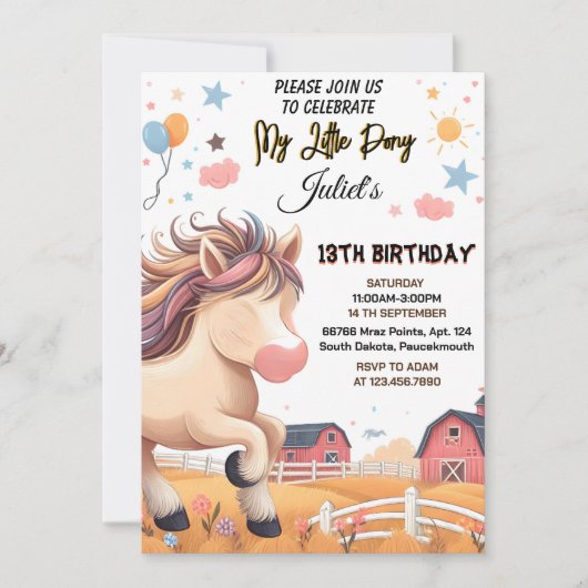 wordt schattig paard kinder mijn kleine pony 1e ve kaart (Voorkant)