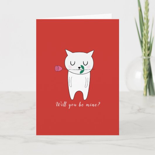 Wordt u de Valentijn van het mijnkattenvoorstel? Feestdagen Kaart (Voorkant)