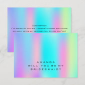 Wordt u mijn Bridesmaid Holographic Kaart (Voorkant / Achterkant)