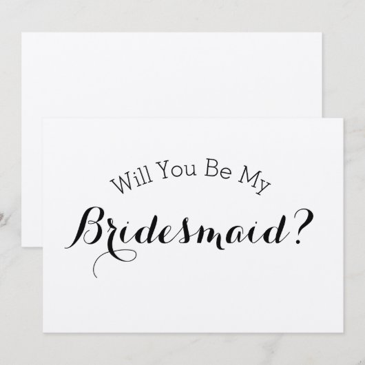 Wordt u mijn Bridesmaid Rustic Card, Kraft Paper Kaart (Voorkant / Achterkant)