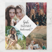 Wordt u mijn Bridesmaid-voorstel Foto Collage? Wijn Etiket (Enkel label)