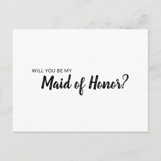 Wordt u mijn bruidsmeisje uitnodiging minimalist? briefkaart