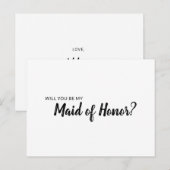 Wordt u mijn bruidsmeisje uitnodiging minimalist? briefkaart (Voorkant / Achterkant)
