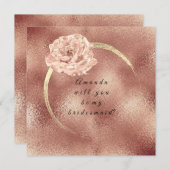 Wordt u mijn bruidsroze goudRoos glas Lux? Kaart (Voorkant / Achterkant)