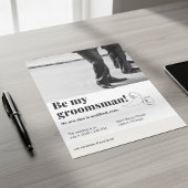 Wordt u mijn groomman 8,5" x 11" papier blad