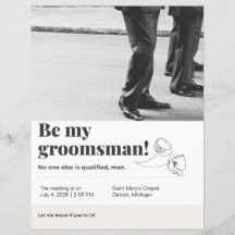 Wordt u mijn groomman 8,5" x 11" papier blad