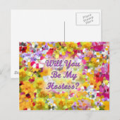 Wordt U Mijn Hostess ? Uitnodiging Briefkaart (Voorkant / Achterkant)