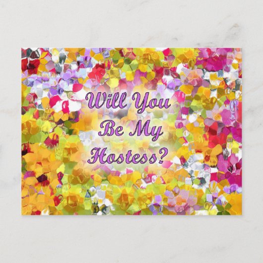Wordt U Mijn Hostess ? Uitnodiging Briefkaart (Voorkant)