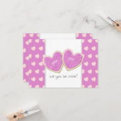 Wordt u mijn valentijn cookies bericht kaart (Voorkant / Achterkant in situ)