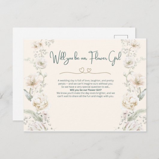 Wordt u onze Bloemenmeisje - Voorstel Briefkaart (Voorkant / Achterkant)