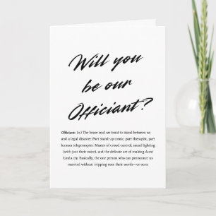Wordt u onze Officiant Funny Officiant Voorstel? Kaart