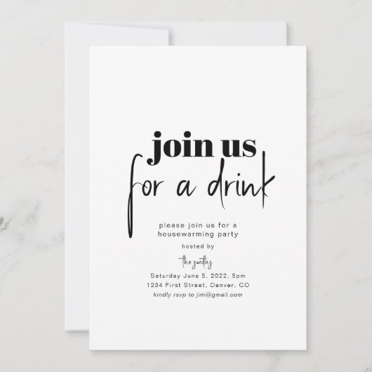 Wordt u uitgenodigd voor een housewarmingparty met kaart (Voorkant)