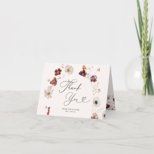 Wordt verliefd Boho herfst bruidsmeisjesfeest bloe Bedankkaart (Voorkant)