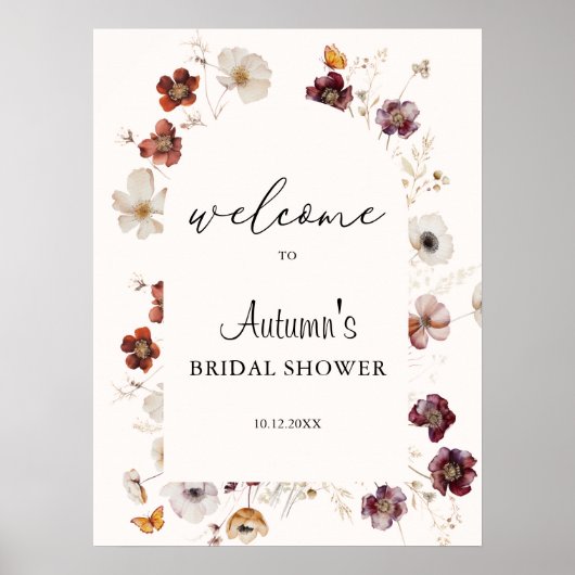 Wordt verliefd Boho Herfst Bruiloft Feest Welkom Poster (Voorkant)