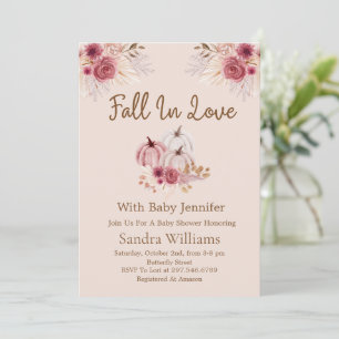 Wordt Verliefd Boho Roze Pompoen Herfst Baby Showe Kaart