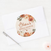 Wordt verliefd Boho Terracotta Pompoen Bruidsmeisj Ronde Sticker (Envelop)