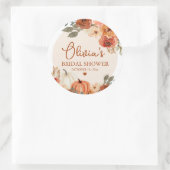 Wordt verliefd Boho Terracotta Pompoen Bruidsmeisj Ronde Sticker (Tas)