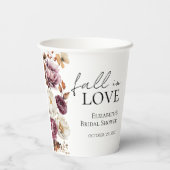 Wordt verliefd Bordeaux herfst bruidsfeest Papieren Bekers (Achterkant)