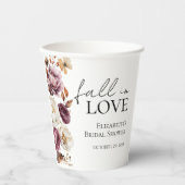 Wordt verliefd Bordeaux herfst bruidsfeest Papieren Bekers (Voorkant)