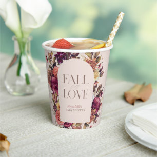 Wordt verliefd Herfstkrans Boog Roze Bruiloft Fees Papieren Bekers
