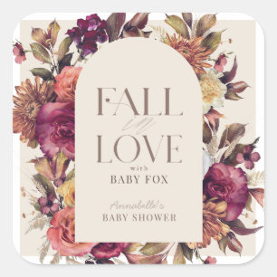 Wordt verliefd Herfstkrans Boog Tane Baby Shower Vierkante Sticker