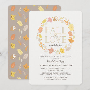 Wordt verliefd Herfstkrans Virtuele Baby Shower Kaart